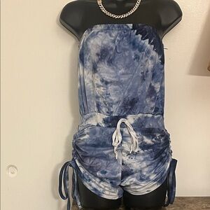 Blue Tie-Dye womens one piece  Set
